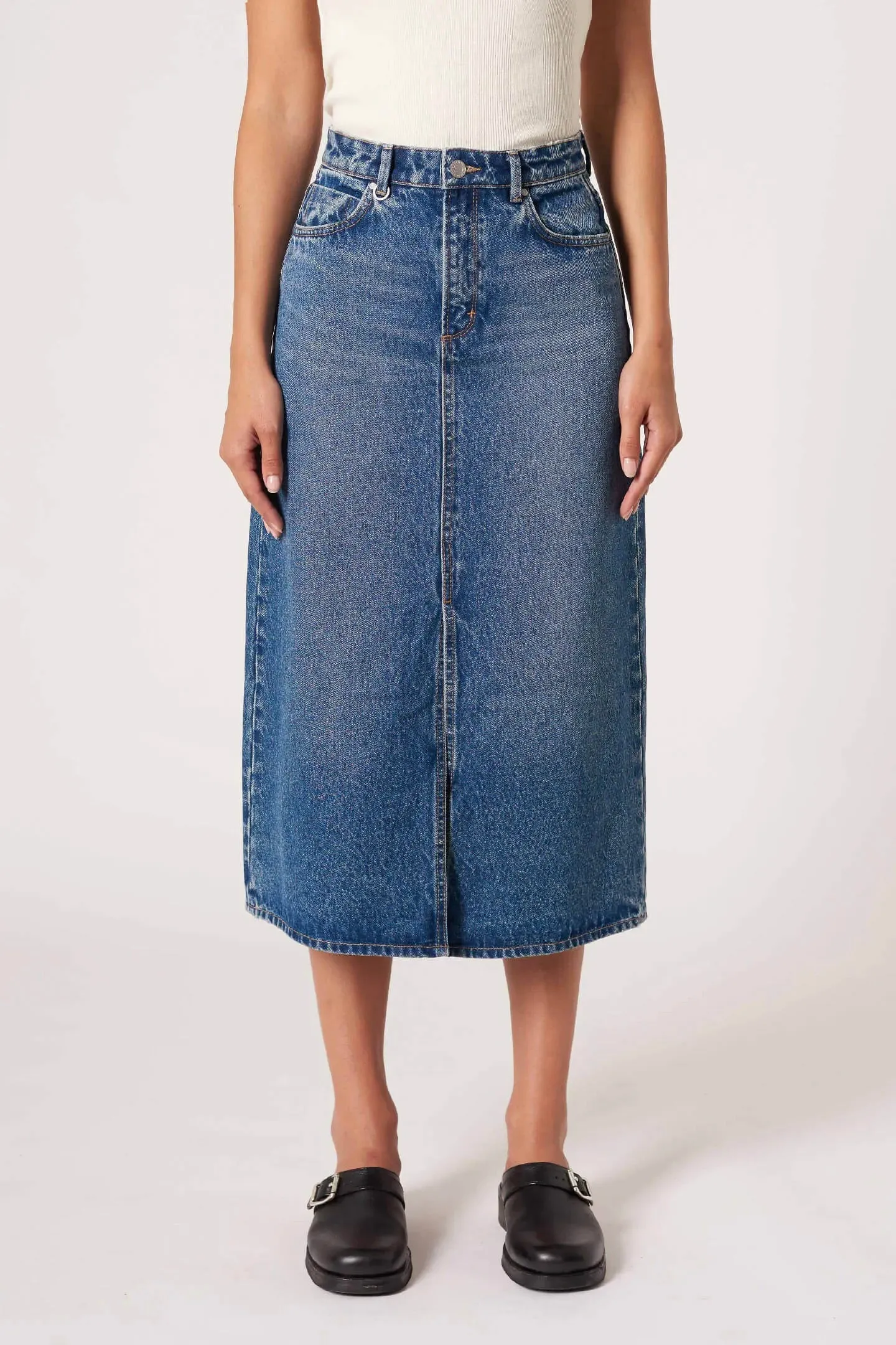 Nico Vintage Indigo Mid Denim Skirt