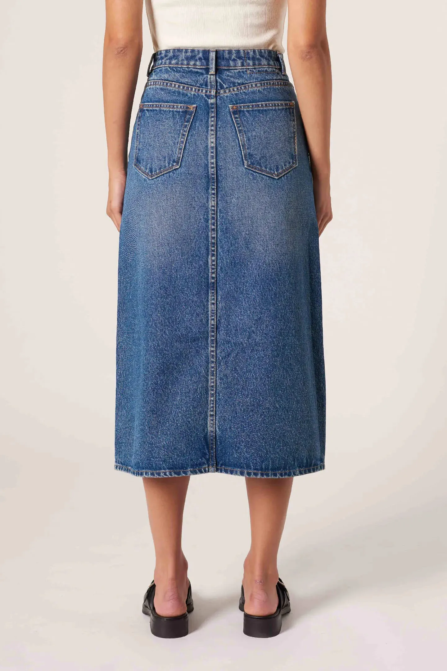 Nico Vintage Indigo Mid Denim Skirt