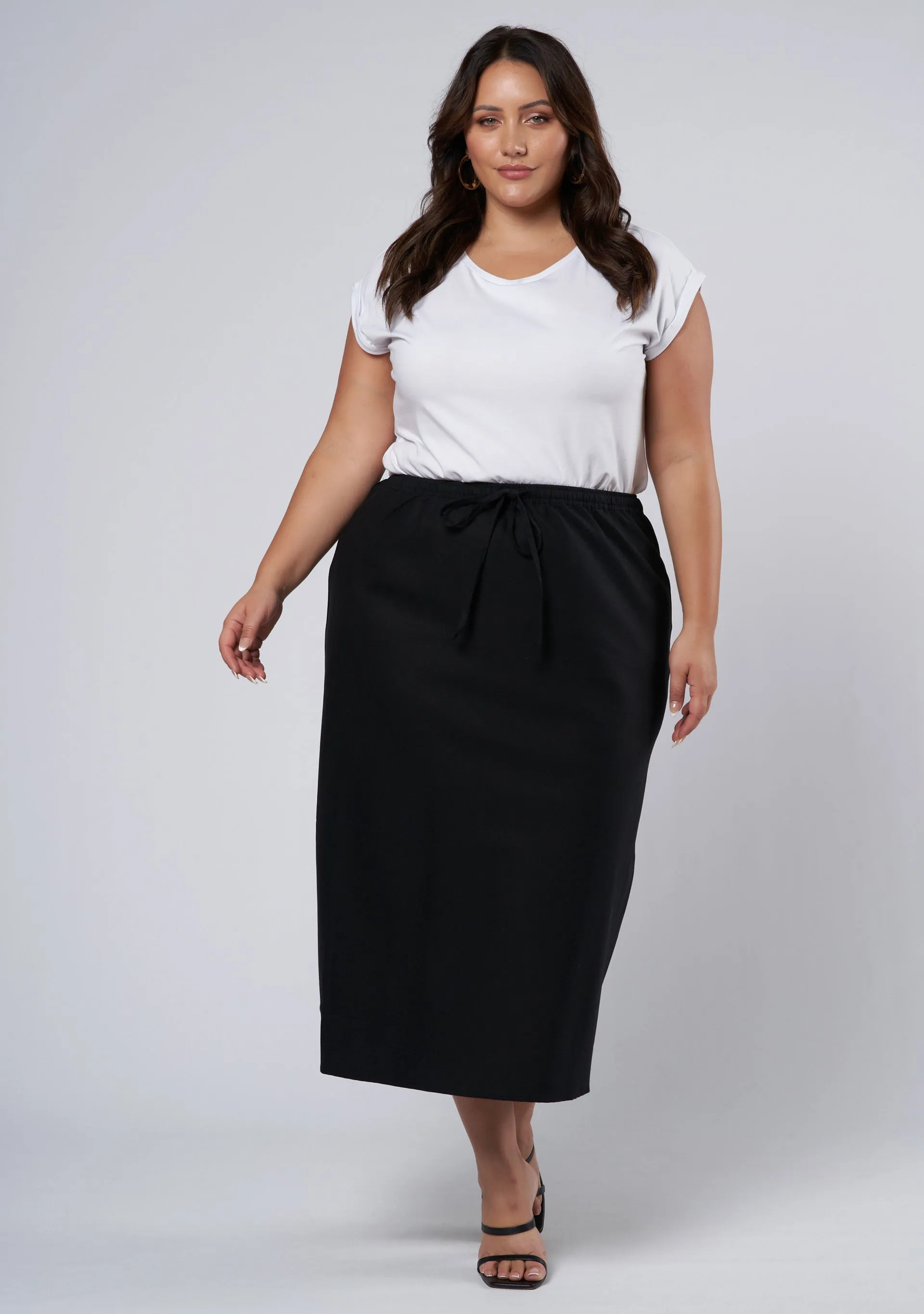 Olsen Linen Midi Skirt