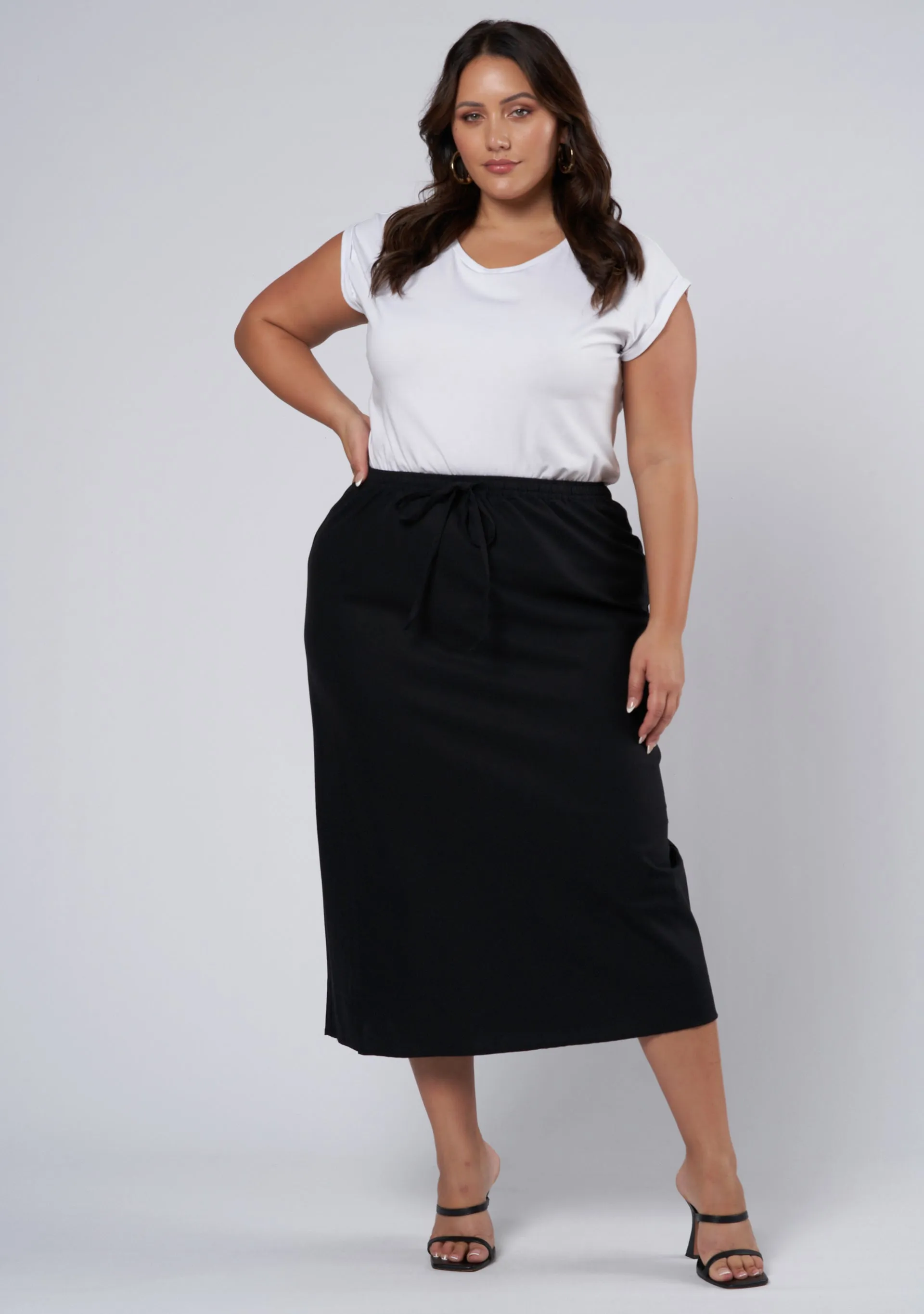 Olsen Linen Midi Skirt