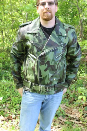 OnF Leather Biker Jackets in Camo