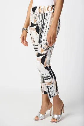 Patchwork Print Cropped Pants