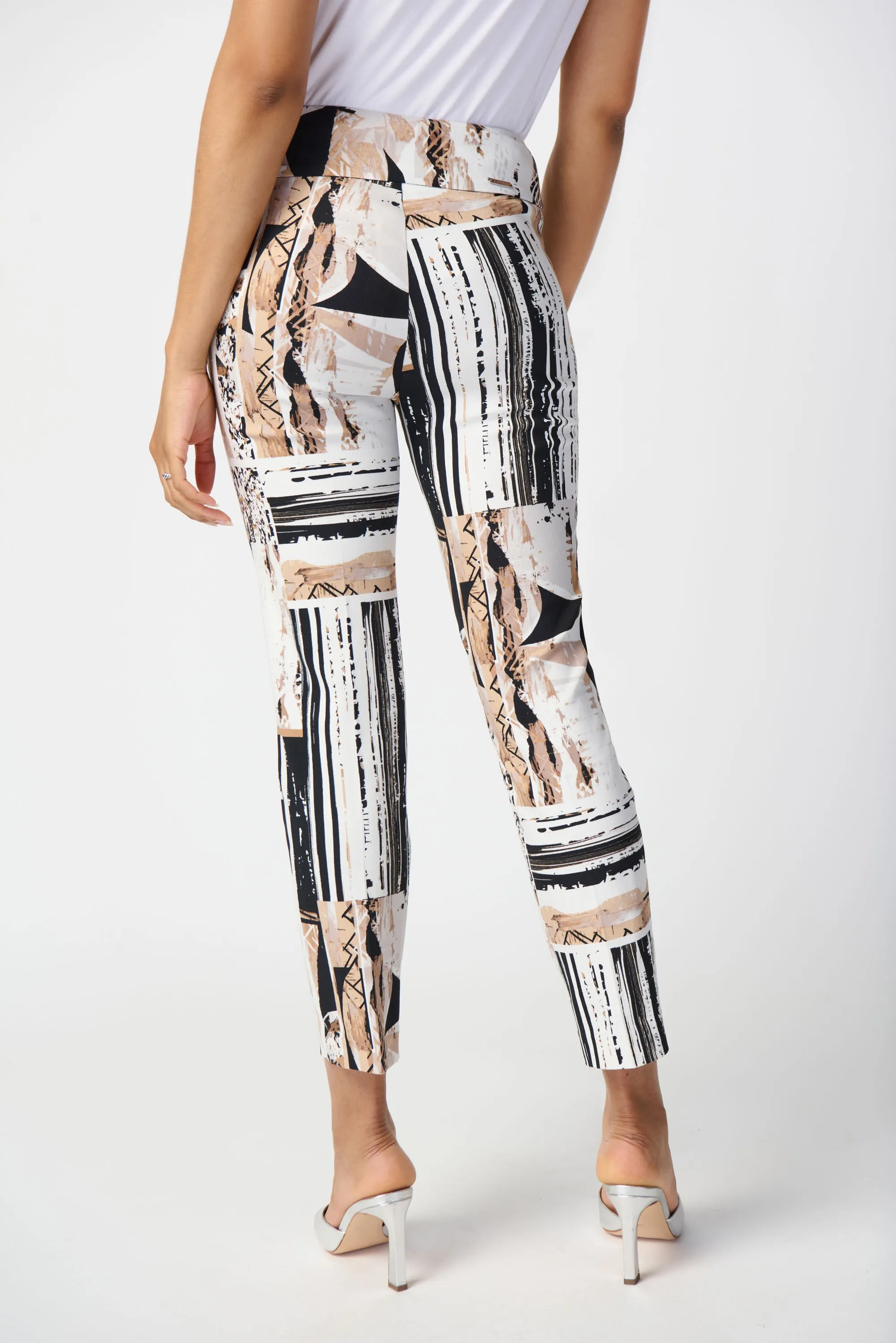 Patchwork Print Cropped Pants