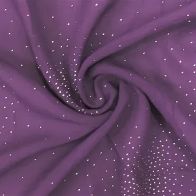 Purple-Silver Foil Dot Printed Poly Chiffon Woven Fabric