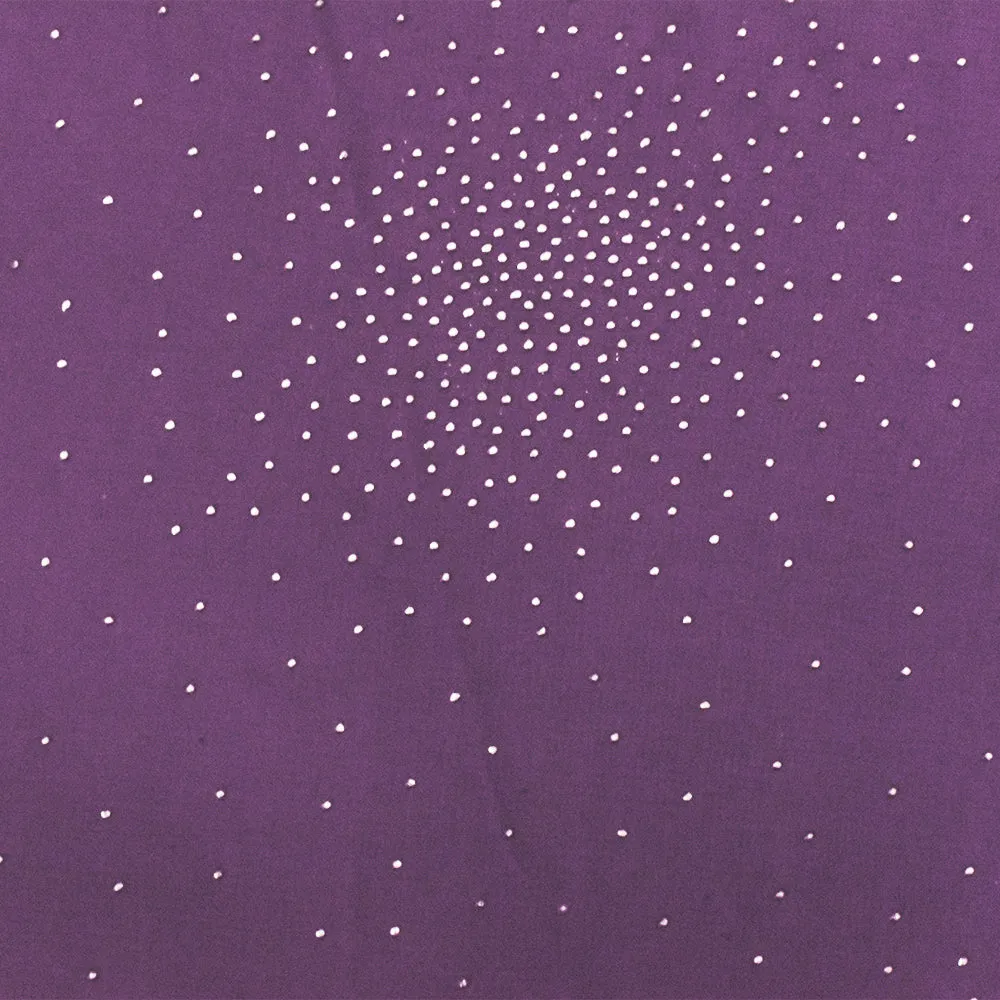 Purple-Silver Foil Dot Printed Poly Chiffon Woven Fabric