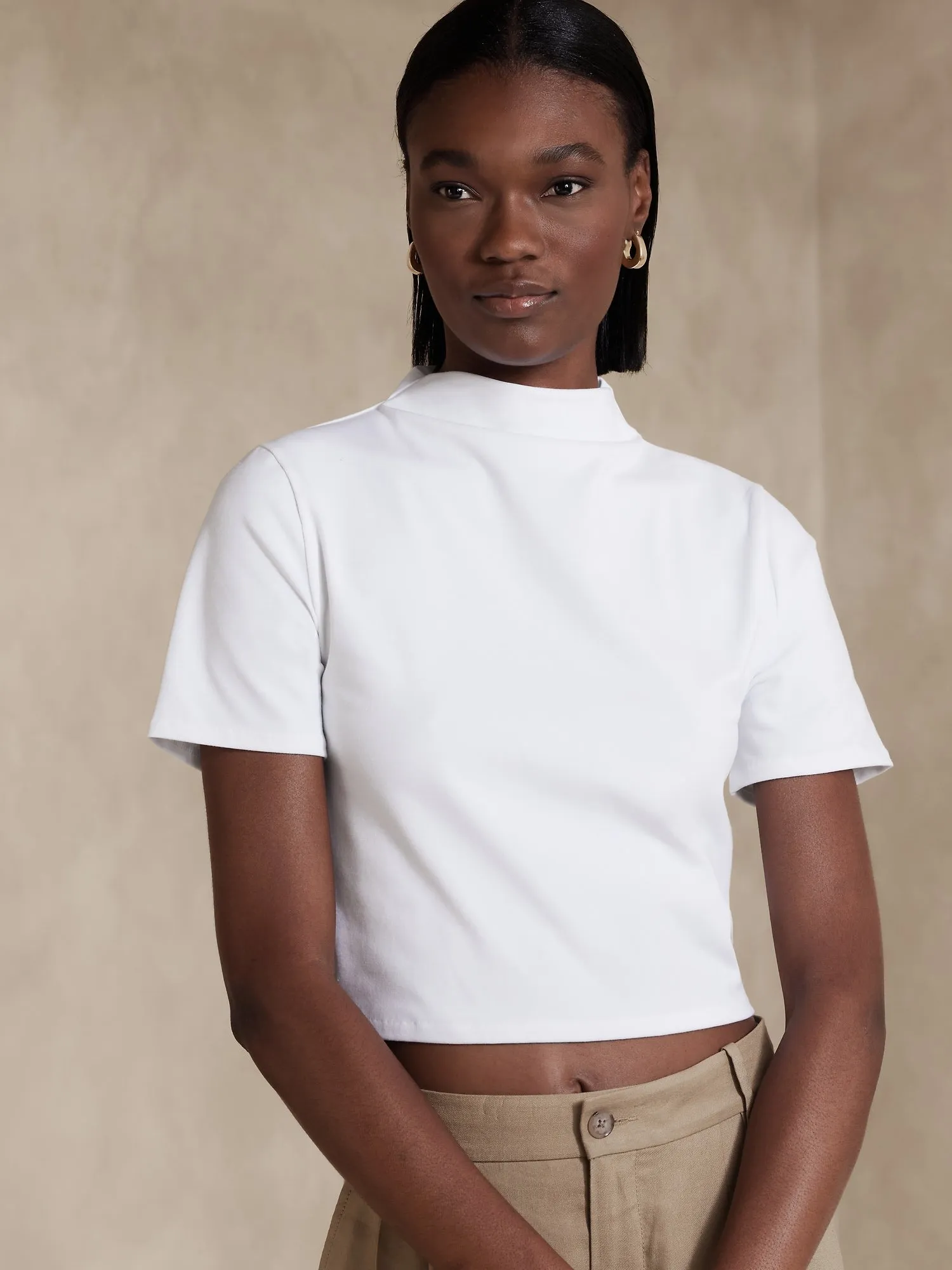 Refined Cotton Cropped Top