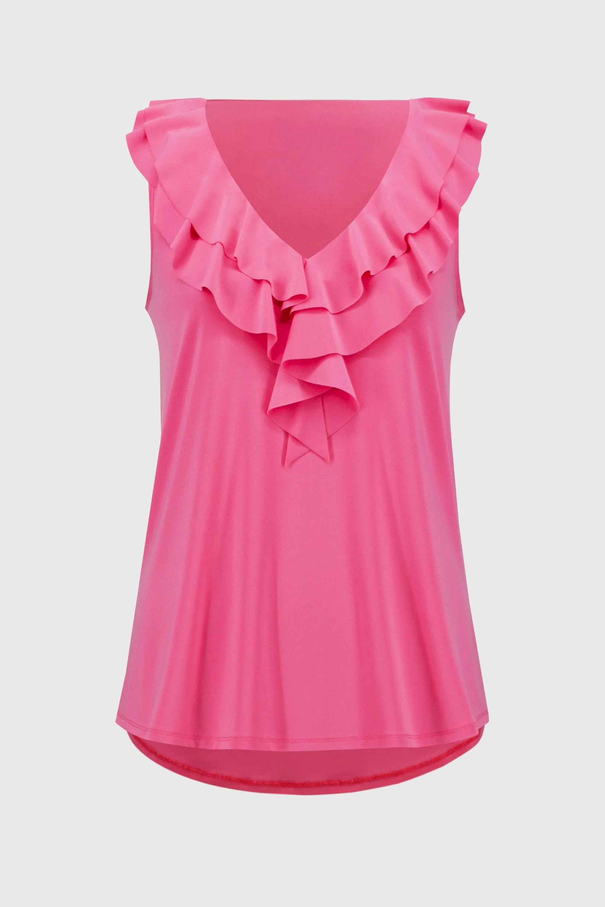 Silky Jersey Frill Sleeveless Top <span>251287<span>