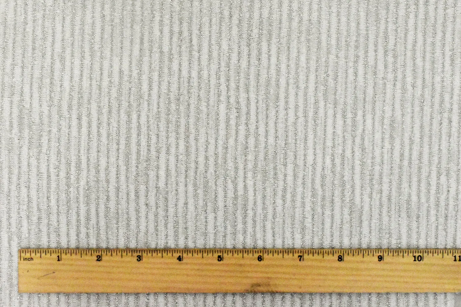 Star Silver-White Metallic Stripe Stretch Poly Jersey Knit Fabric