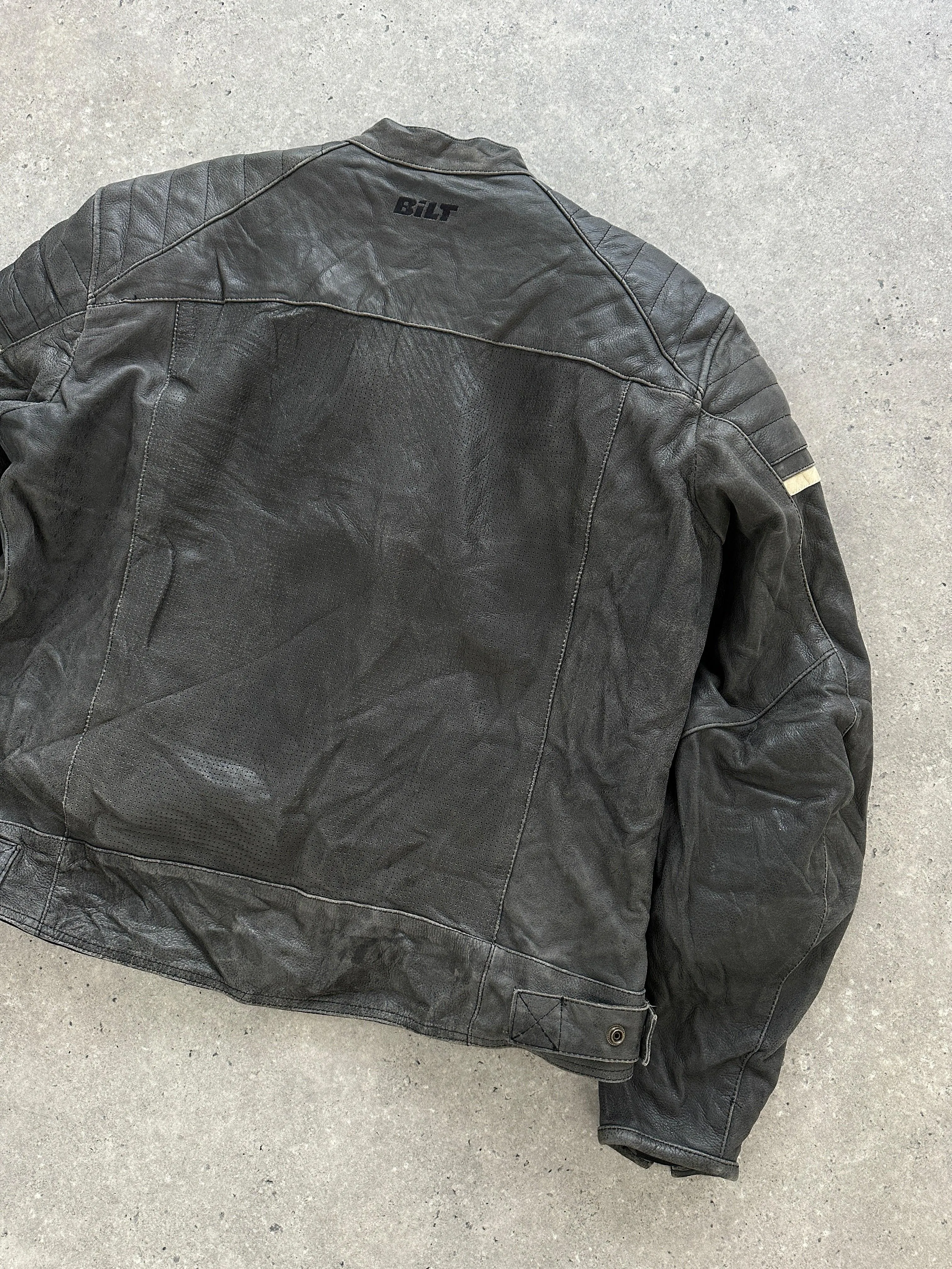 Vintage Leather Motorcycle Jacket - L