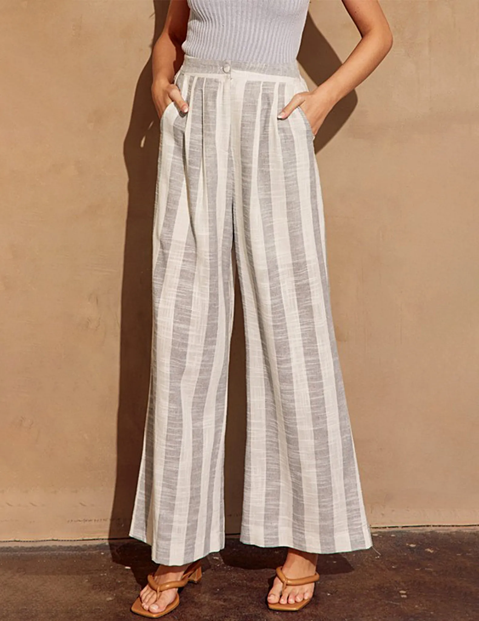 Virginia Striped Linen Trousers