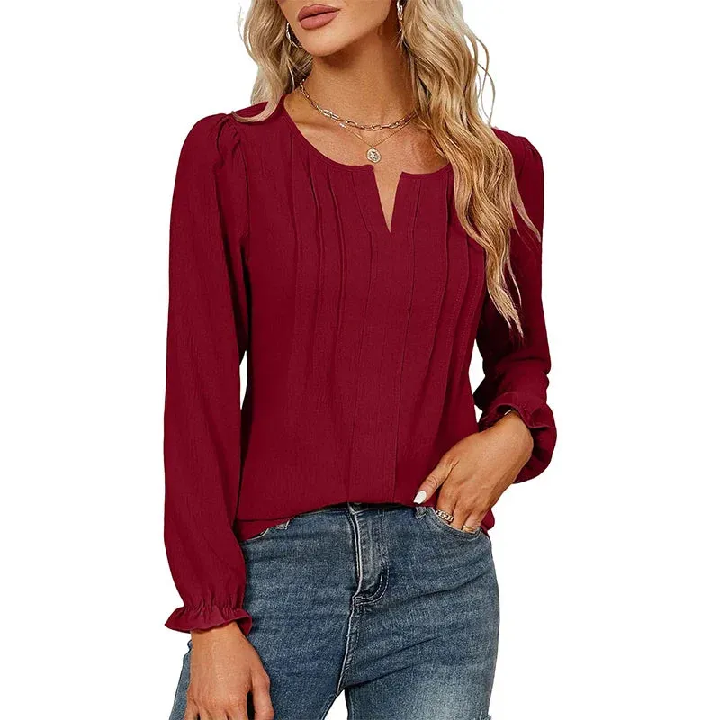 Women Summer Blouses Sleeveless Halter Collar Solid Color Blouse