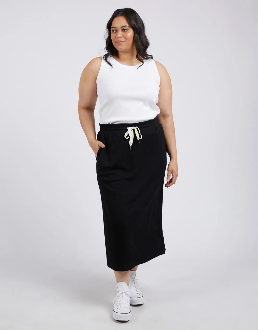 Xanthe Rib Skirt - Black